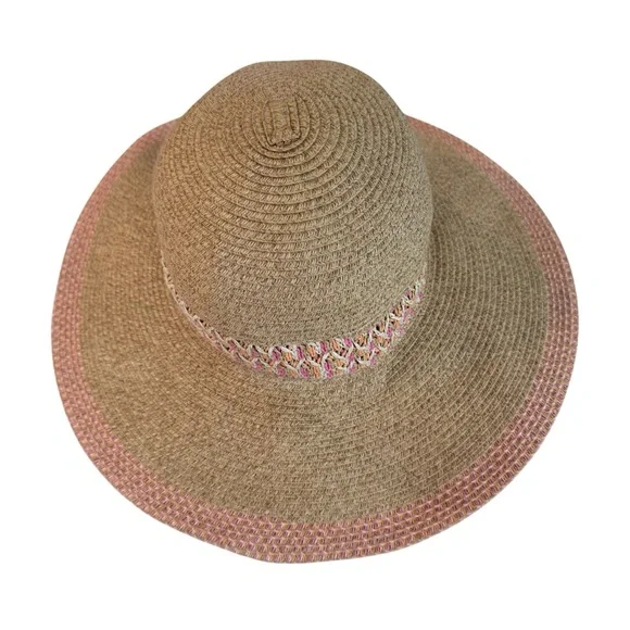 August Hat Company Wide Brimmed Paper Straw Floppy Sun Hat OSFM - Picture 3 of 7
